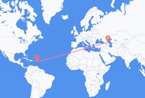 Flyg från Antigua, Antigua och Barbuda till Machatjkala, Ryssland