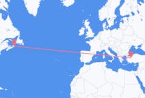 Flyreiser fra Sydney i Nova Scotia, Canada til Kutahya, Tyrkia
