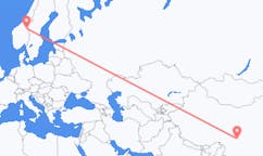 Vols de Chengdu, Chine vers Roros, Norvège
