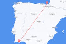 Voli da San Sebastiano, Spagna al distretto di Faro, Portogallo