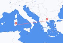 出发地 希腊出发地 塞萨洛尼基目的地 意大利卡利亚里的航班