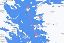 Vluchten van Lemnos, Griekenland naar Ikaria, Griekenland