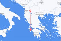 来自北马其顿出发地 奥赫里德目的地 希腊扎金索斯島的航班
