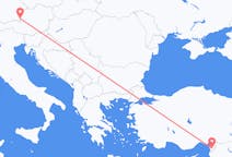 オーストリアのザルツブルクから、トルコのハタイ県までのフライト