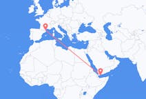 Flyrejser fra Aden, Yemen til Perpignan, Frankrig