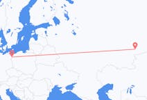 Fly fra Tjeljabinsk til Stettin