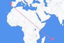 Flyrejser fra Rodrigues, Mauritius til Lissabon, Portugal