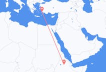 Flyrejser fra Lalibela, Etiopien til Bodrum, Tyrkiet