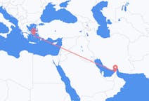 Flyreiser fra Ras al-Khaimah, De forente arabiske emirater til Mykonos, Hellas