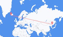 Vluchten van Mudanjiang, China naar Reykjavík, IJsland