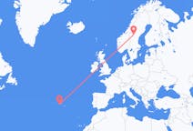 Fly fra Pico Ø til Östersund