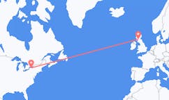 Flyreiser fra Rochester, USA til Glasgow, Skottland