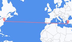 Flyg från Atlantic City, USA till Rhodes, England, Grekland