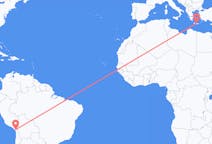 Flyreiser fra Tacna, Peru til Iraklio, Hellas