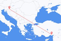 Flyreiser fra Adana, til Zagreb