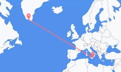 Voos de Narsaq, Groenlândia para Catânia, Itália