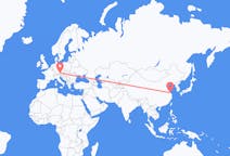 Flyg från Yancheng, Kina till Salzburg, Österrike