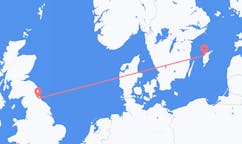 Fly fra Visby til Durham, England