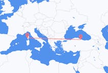 出发地 土耳其出发地 薩姆松目的地 法国阿雅克肖的航班
