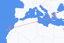 Flights from Lanzarote in Spain to Mykonos in Greece