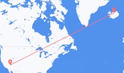 航班从美国拉斯维加斯市到阿克雷里市，冰岛塞尔