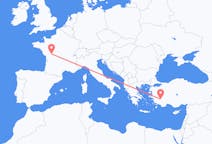 Flyreiser fra Denizli, Tyrkia til Poitiers, Frankrike