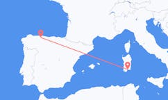Flyreiser fra Asturias, Spania til Cagliari, Italia