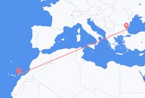 Flyreiser fra Ajuy, Spania til Burgas, Bulgaria