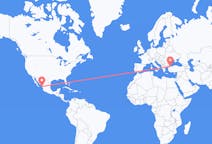 Flyreiser fra Mazatlán, Mexico til Istanbul, Tyrkia