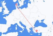 Flights from Antalya in Turkey to Billund in Denmark