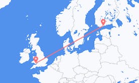 Vluchten van Finland naar Wales