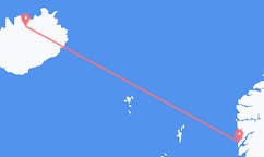 Flyg från Akureyri, Island till Stord, Norge
