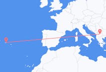 Flights from São Jorge to Skopje