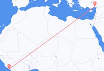 出发地 利比里亚出发地 蒙羅維亞目的地 土耳其阿达纳的航班