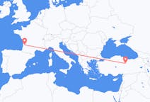 Vluchten van Bordeaux, Frankrijk naar Sivas, Turkije