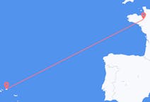Vols depuis la ville de Terceira vers la ville de Rennes
