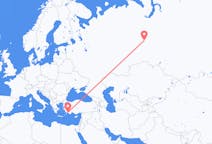 Flights from Khanty-Mansiysk, Russia to Dalaman, Turkey