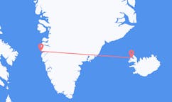 Flights from the city of Sisimiut, Greenland to the city of Ísafjörður, Iceland