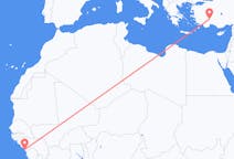 Flyreiser fra Conakry, Guinea til Isparta, Tyrkia