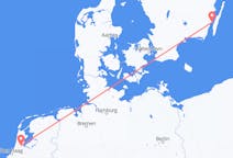 オランダのアムステルダムからから、スウェーデンのカルマルまでのフライト