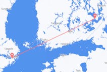 Lennot Savonlinnasta, Suomi Tukholmaan, Ruotsi