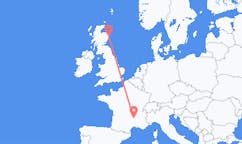 Flyg från Le Puy-en-Velay, Frankrike till Aberdeen, Skottland