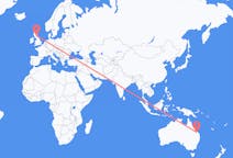 Flyrejser fra Biloela, Australien til Edinburgh, Skotland