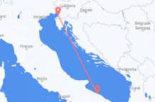 Flyg från Trieste, Italien till Bari, Italien