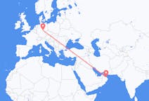 Flyreiser fra Muscat, Oman til Erfurt, Tyskland