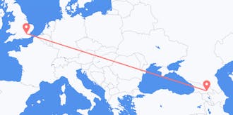 Flyg från Georgien till Storbritannien