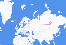 Loty z miasta Vitim, Sakha Republic do miasta Sørvágur