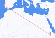 Flyg från Gonder, Etiopien till Lissabon, Portugal