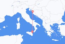 Vuelos de Zadar, Croacia a Catania, Italia