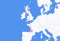 Flyg från Edinburgh, Skottland till Lourdes (kommun i Brasilien, São Paulo, lat -20,94, long -50,24), Frankrike